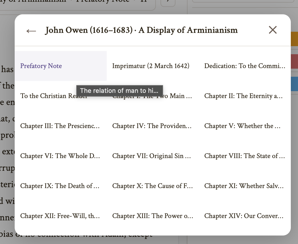 Chapter picker with content-driven titles